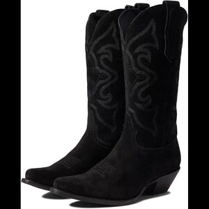 NEW Dingo Out West Womens Black Leather Western Heeled Boots Size 7.5